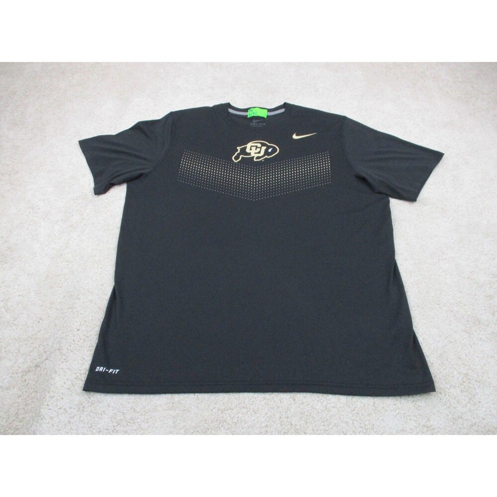 Colorado Buffaloes Nike Shirt Mens Large L Black Short Sleeve Boulder Football